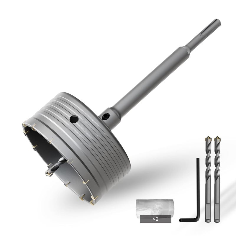 CSOOM Concrete Hole Saw 4-7/8" (125mm) with 220mm SDS Plus Shank Connecting Rod, Carbide Cement Hole Saw for Concrete Cement, Brick Wall Stone - Image 1